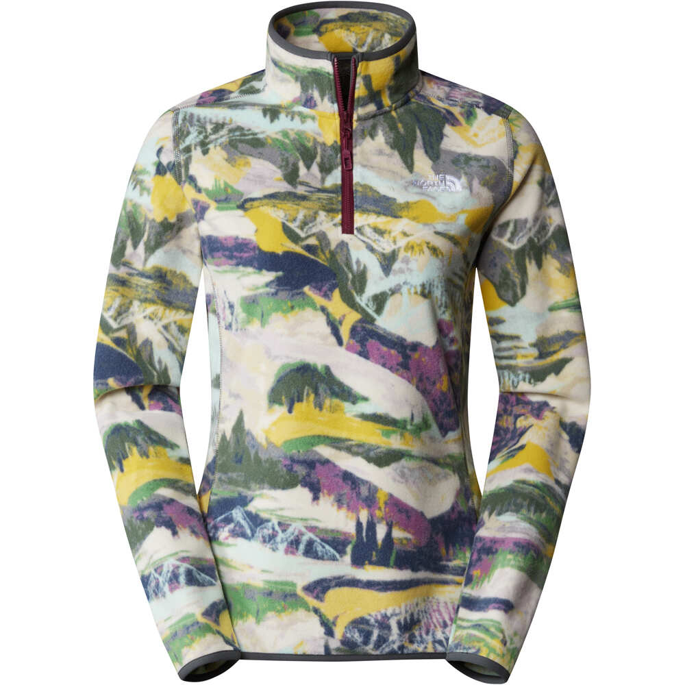 The North Face forro polar mujer W 100 GLACIER PRINTED 1/4 ZIP vista frontal