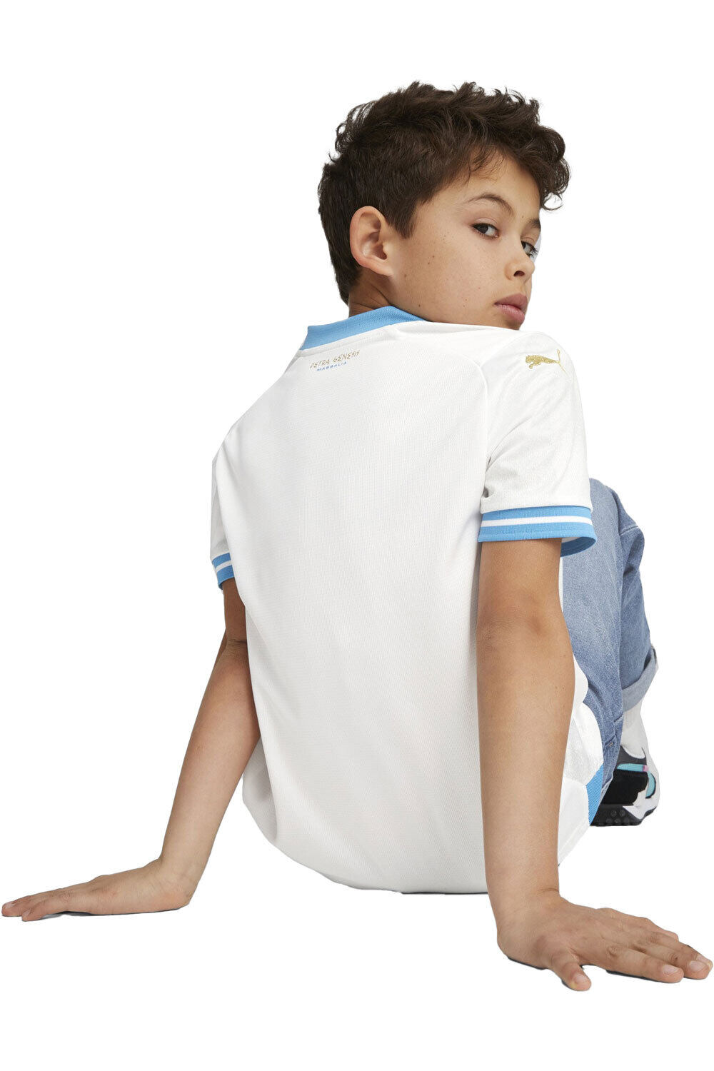 Puma camiseta de fútbol oficiales niño OM Home Jersey Replica Jr vista trasera
