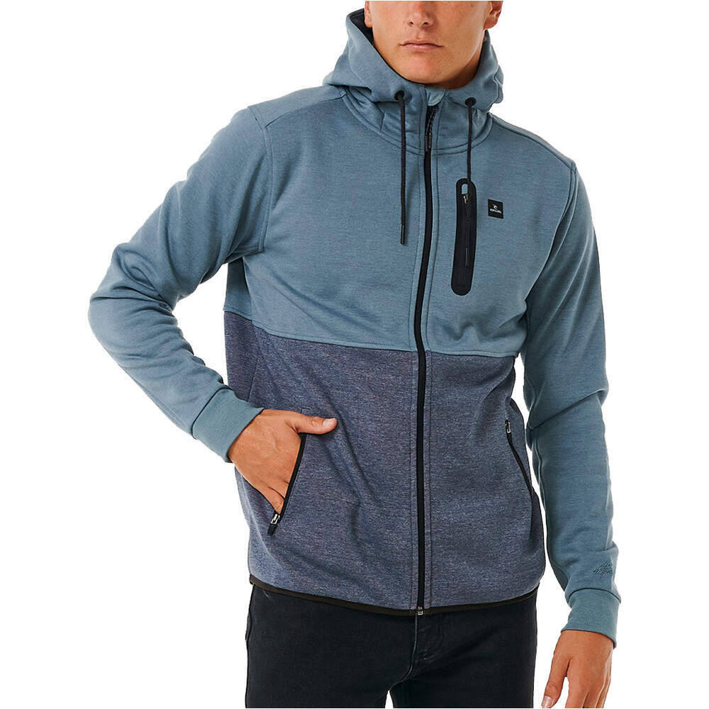 Rip Curl sudadera hombre ANTI SERIES DEPARTED ZIP THR vista frontal