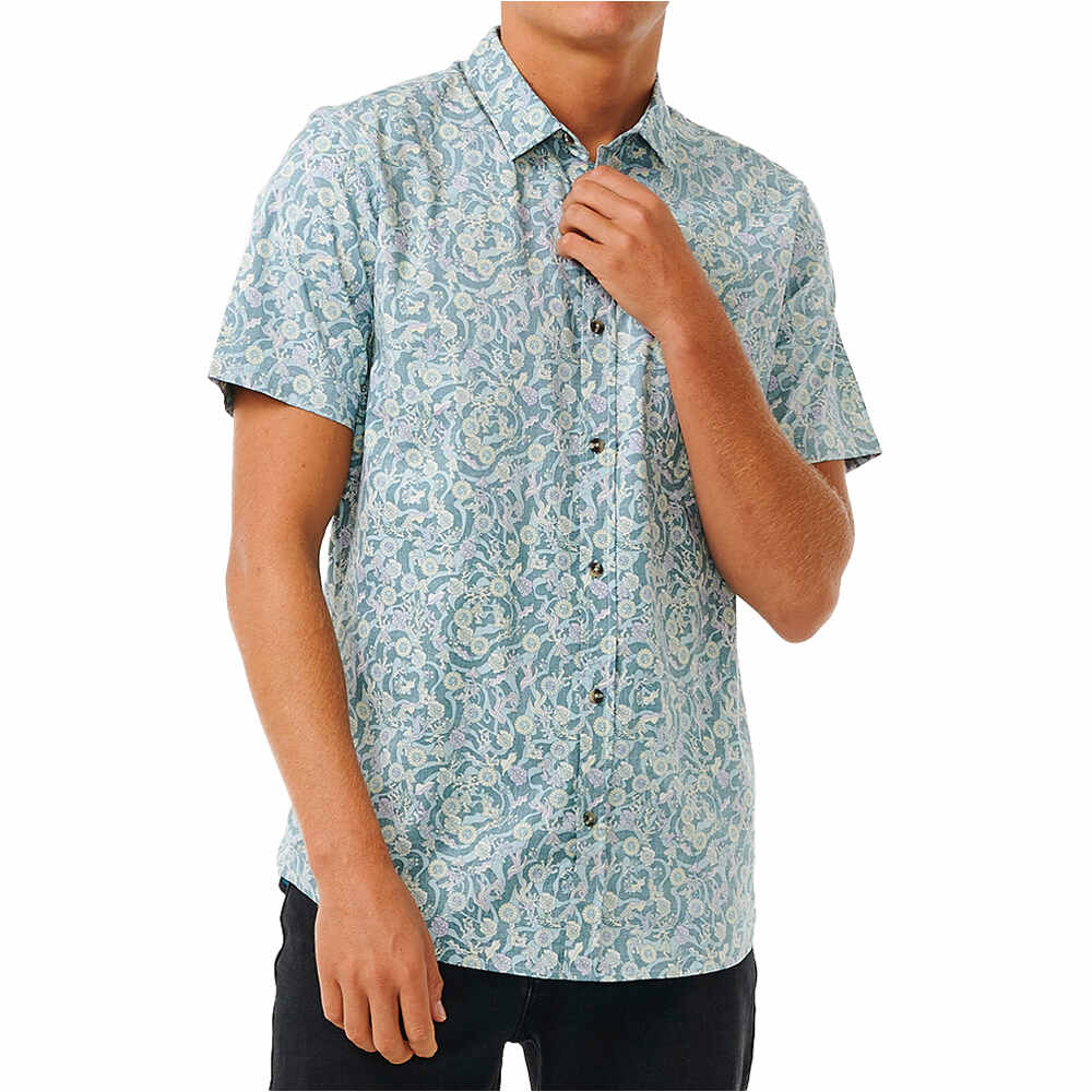 Rip Curl camisa manga corta hombre FLORAL REEF S/S SHIRT vista frontal