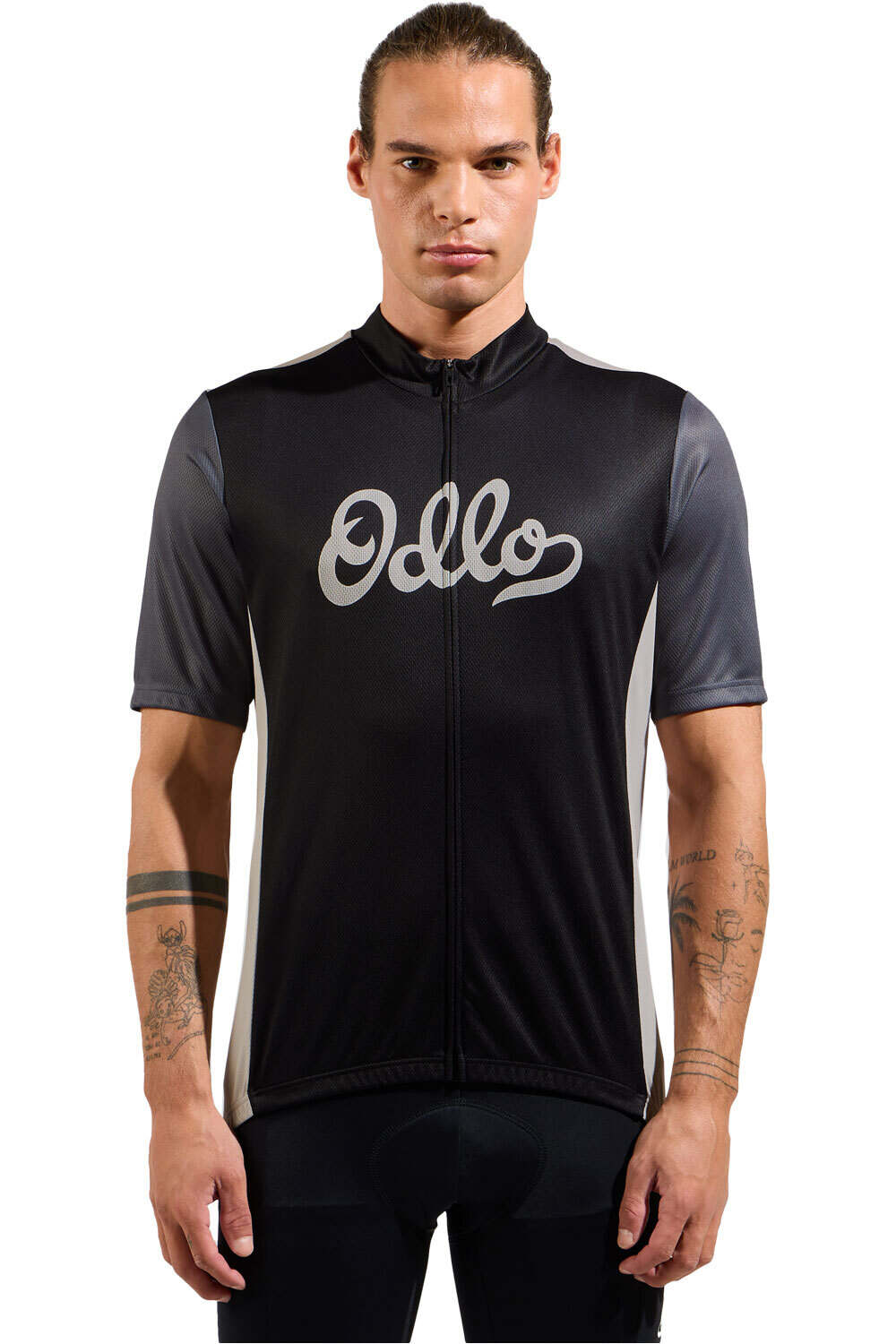 Odlo maillot manga corta hombre T-shirt s/u collar s/s full zip ESSENTIA vista frontal