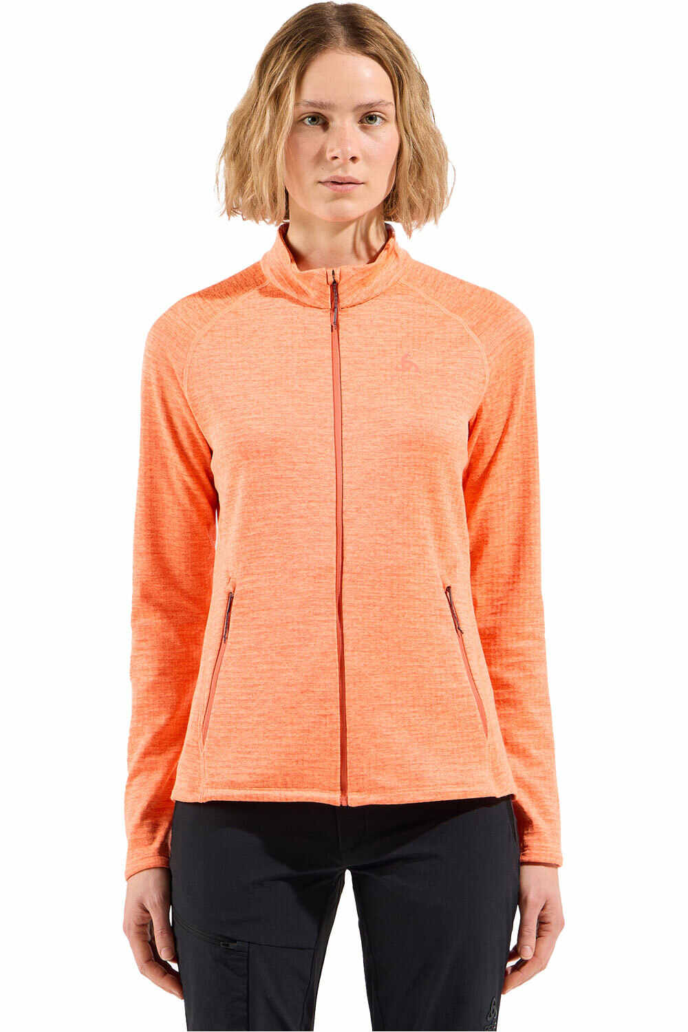 Odlo forro polar mujer Mid layer full zip TENCIA vista frontal