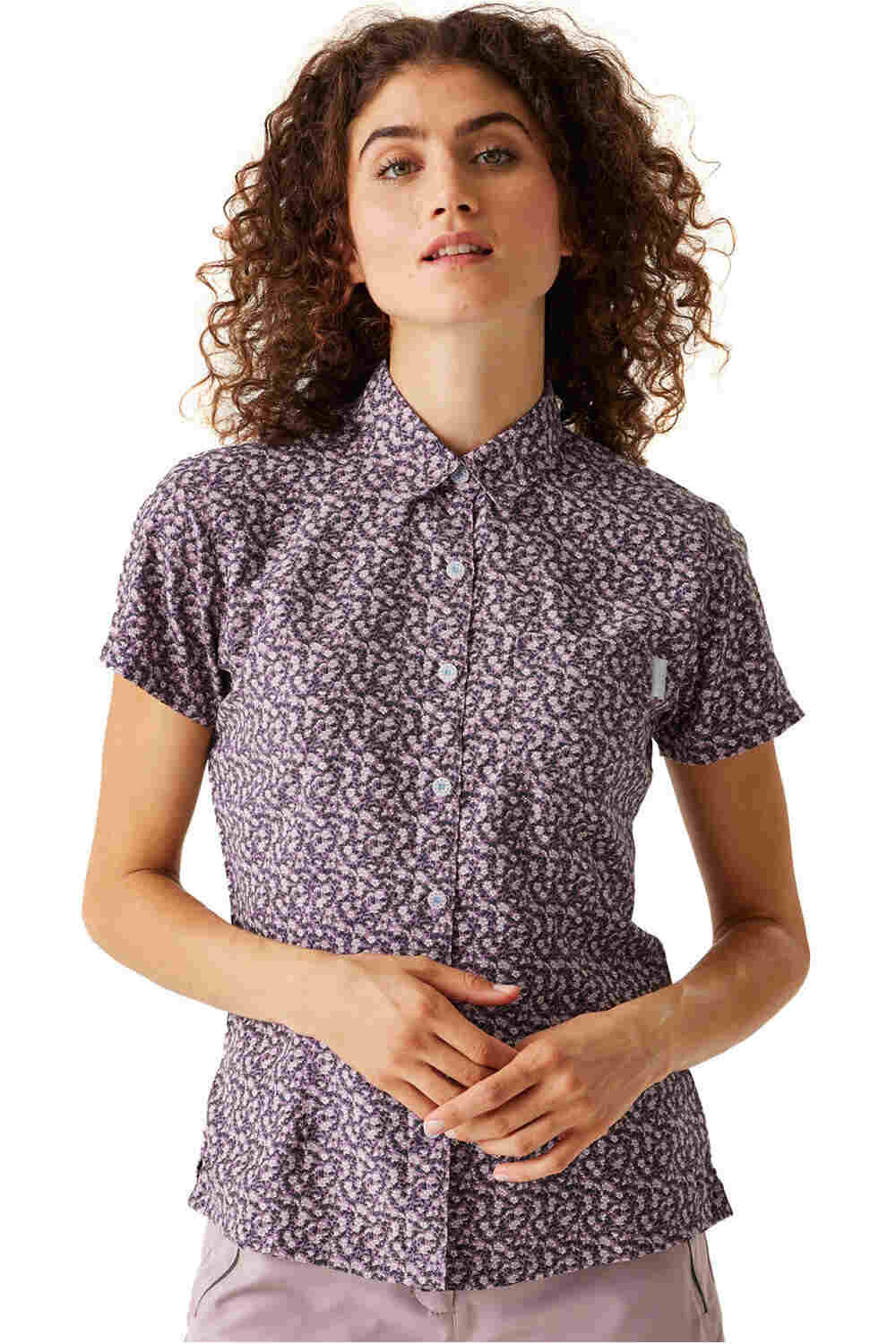 Mindano viii camisa montaña manga corta mujer Rosa (10)
