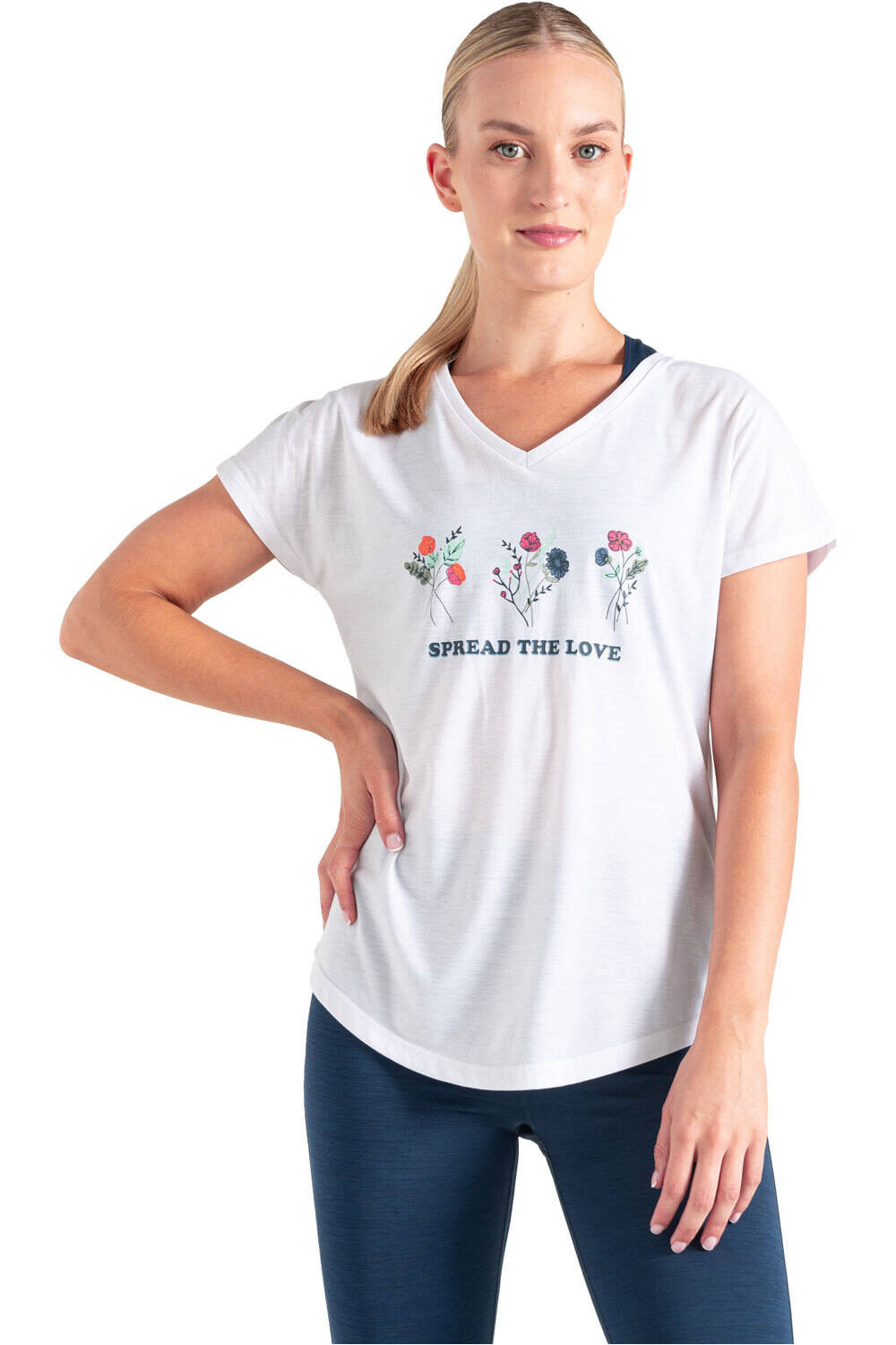 Calm camiseta montaña manga corta mujer Blanco (16)