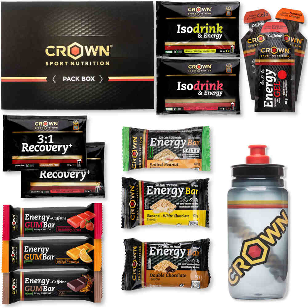 Crown Sport Nutrition energía instantánea Pack Endurance Tester 3.0 con bidn 750ml vista frontal