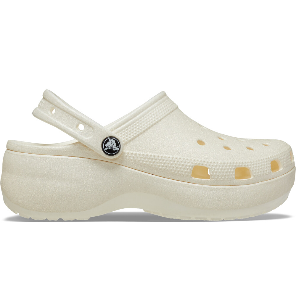 Classic platform glitter zueco mujer Blanco (42-43)