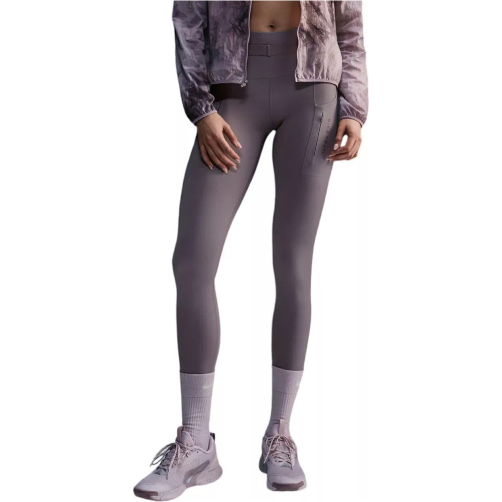 Dri-fit go mallas trail running largas mujer Marron (L)
