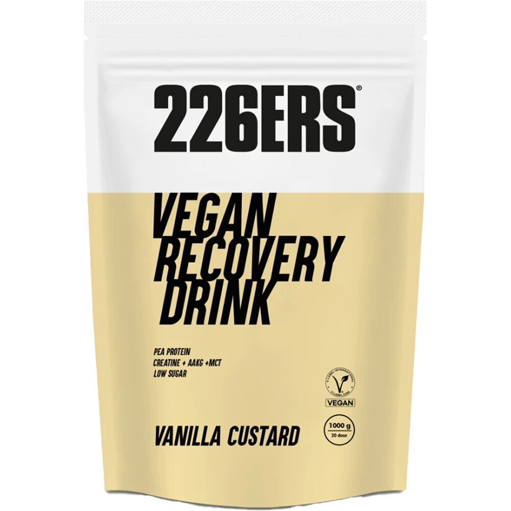 226ers hidratación VEGAN RECOVERY DRINK 1KG VANILLA CUSTARD vista frontal