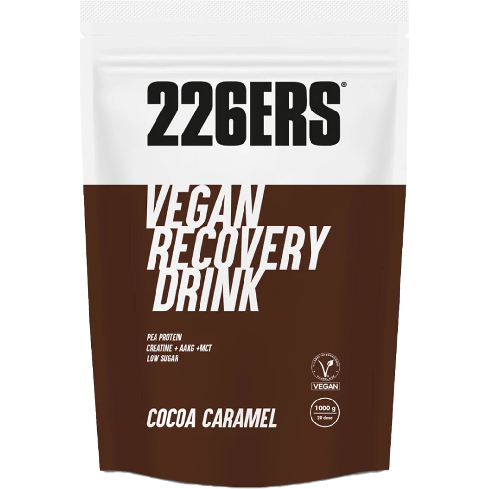 226ers hidratación VEGAN RECOVERY DRINK 1KG COCOA-CARAMEL vista frontal