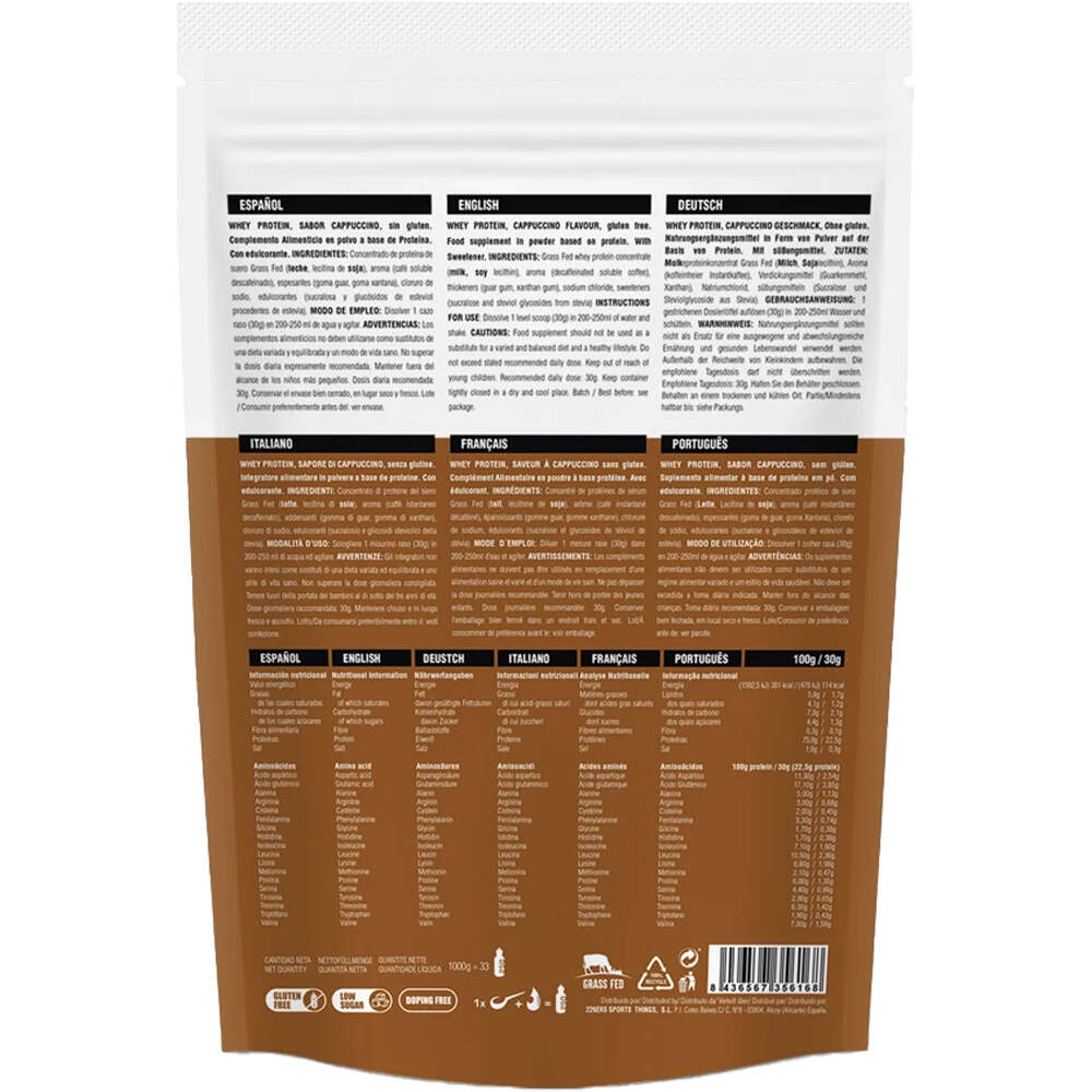 226ers Bebidas Proteicas WHEY PROTEIN 1KG CAPUCCINO 01