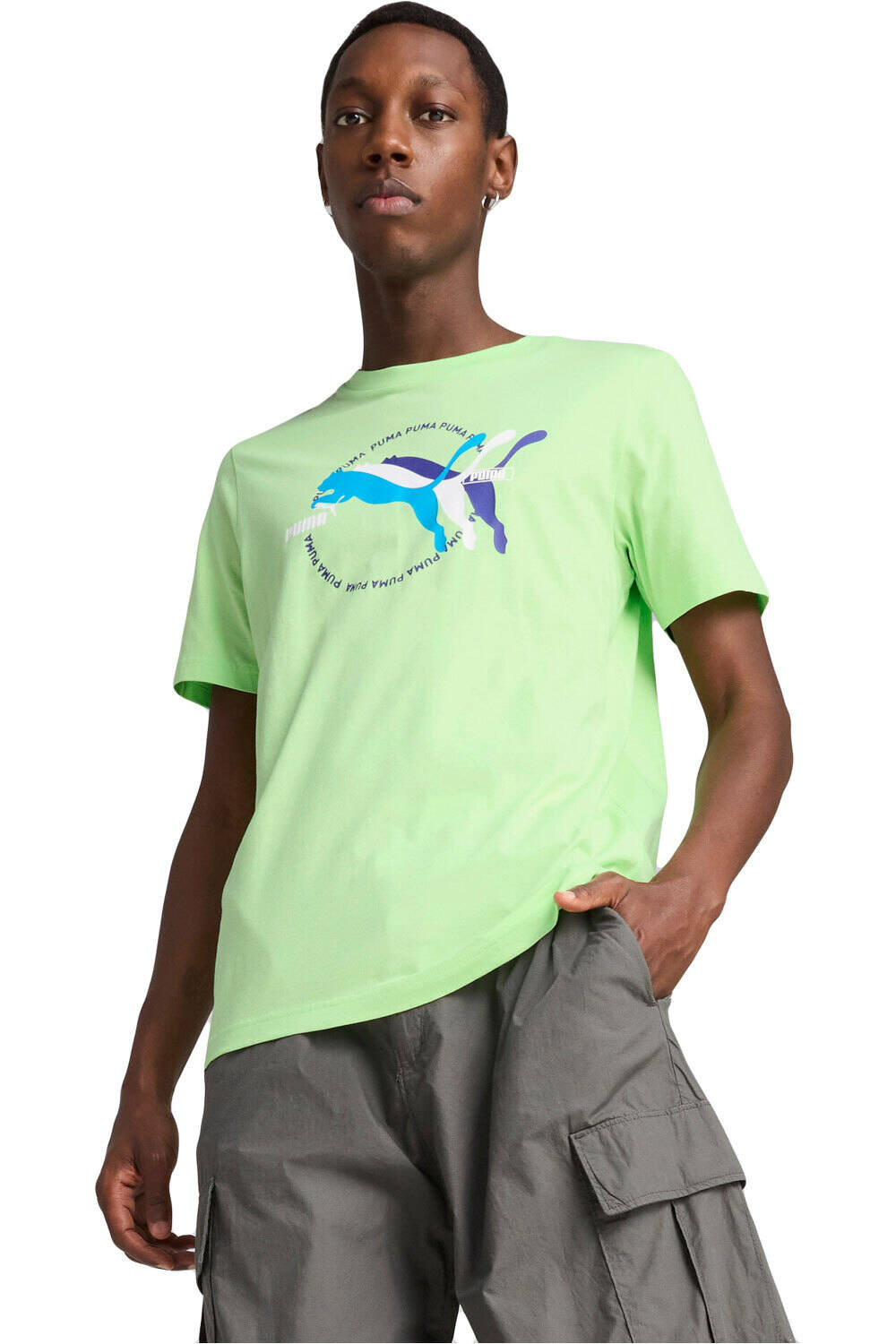 Graphics multiple camiseta manga corta hombre Verde (M)