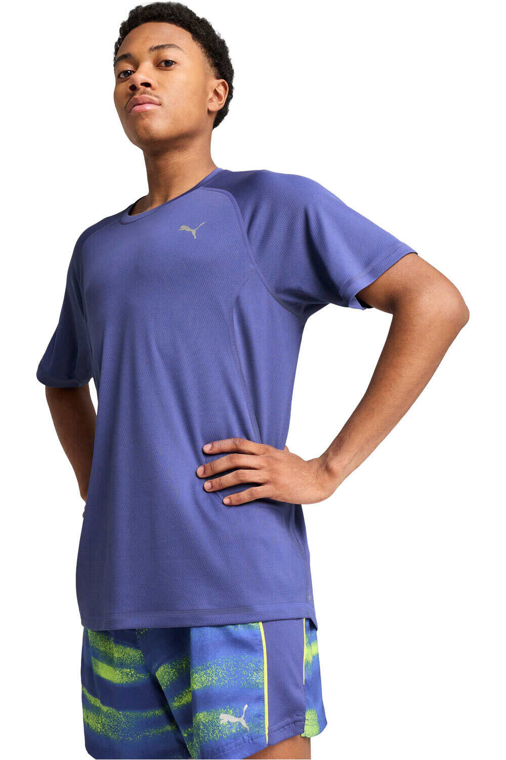 Run velocity camiseta técnica manga corta hombre Morado (S)