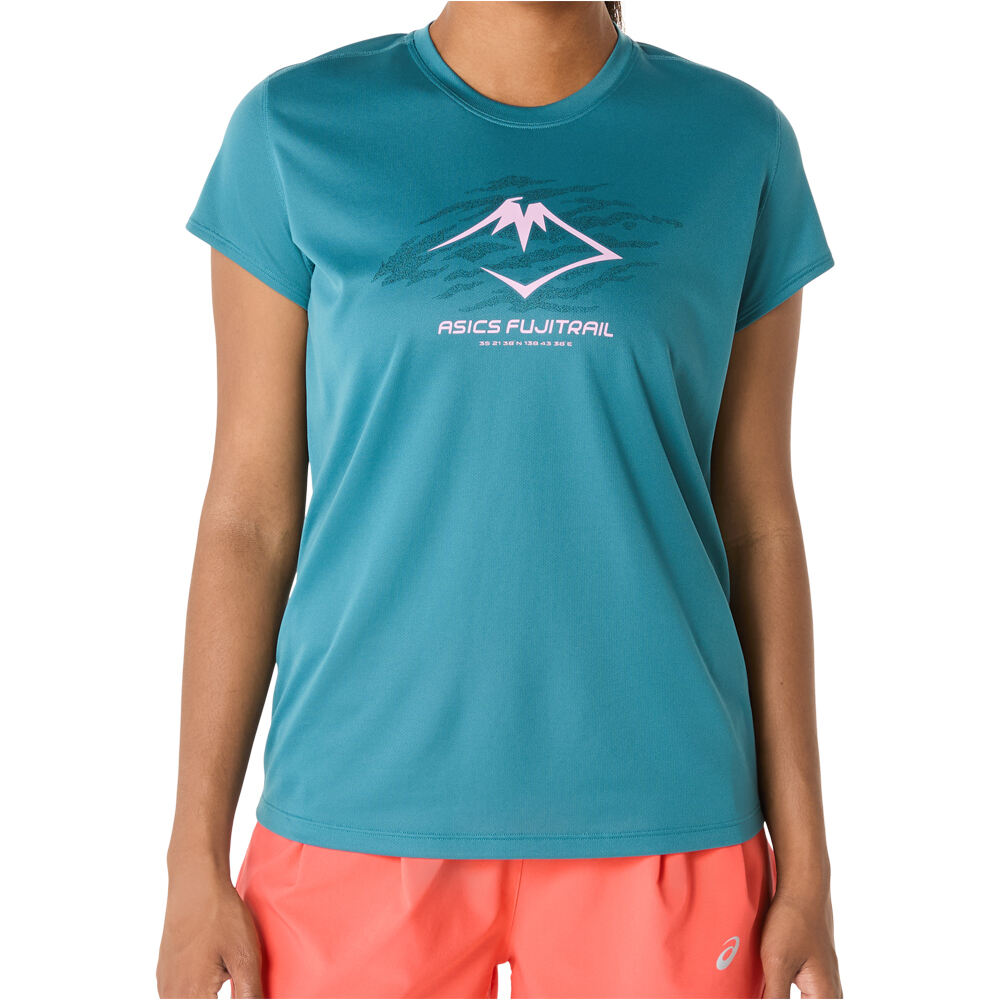 Asics fujitrail logo camiseta entrenamiento manga corta mujer