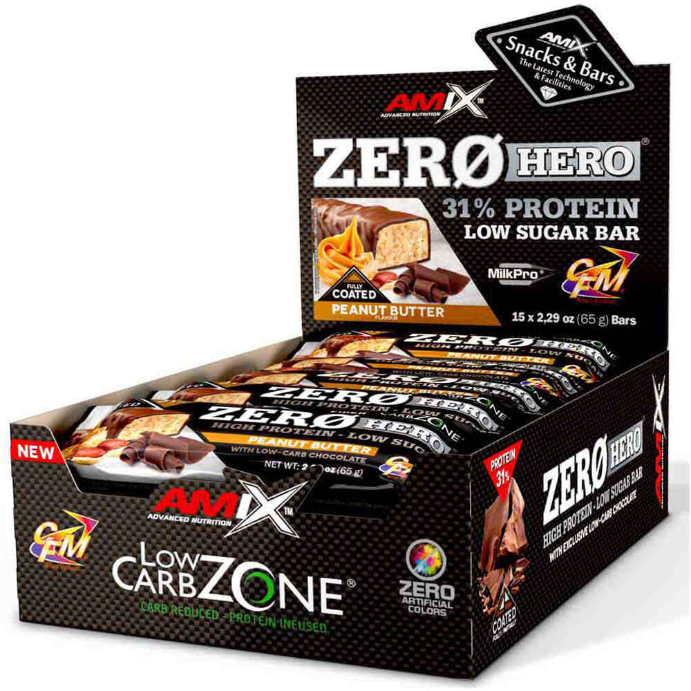 Amix Nutrition zero hero protein bar 15x65 gr barritas energéticas