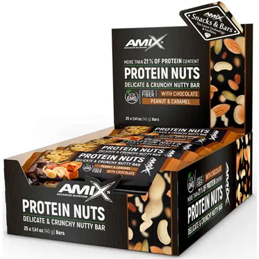 Amix Nutrition protein nuts bar 25x40 gr barritas energéticas