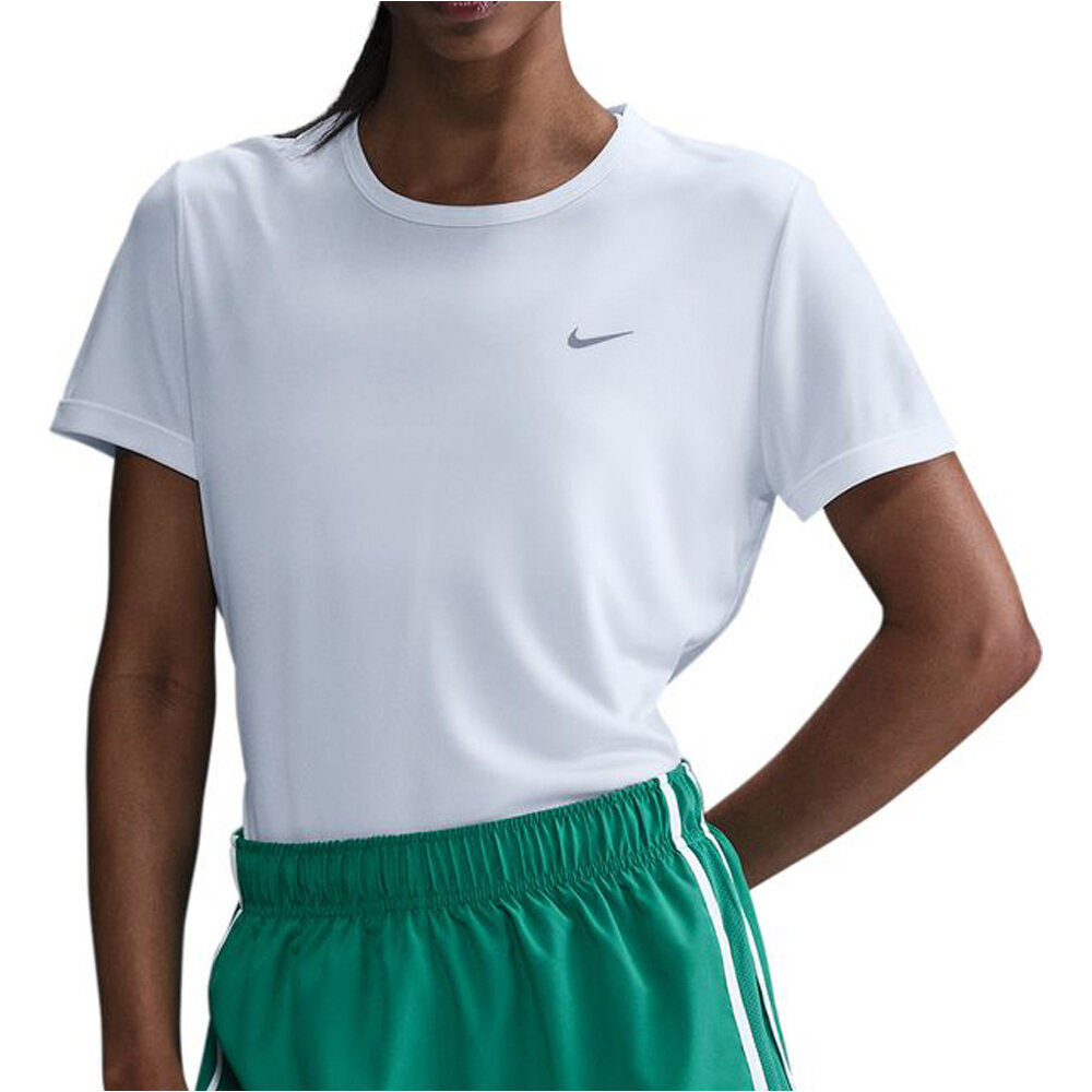 Dri-fit tempo camiseta entrenamiento manga corta mujer Blanco (L)