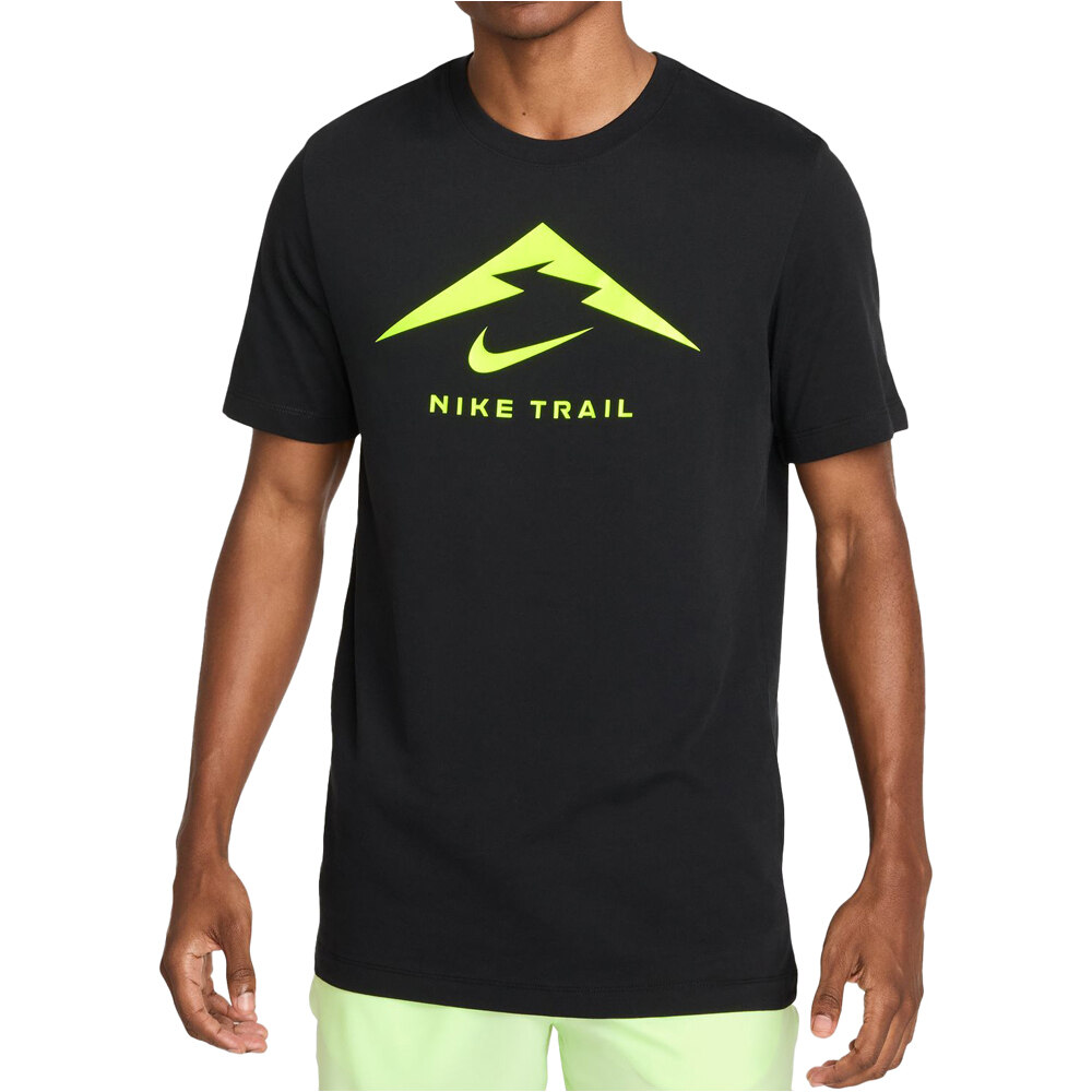 Dri-fit logo camisetas trail running manga corta hombre Blanco (S)