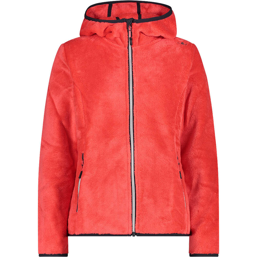 Woman jacket fix hood forro polar mujer Rojo (40)