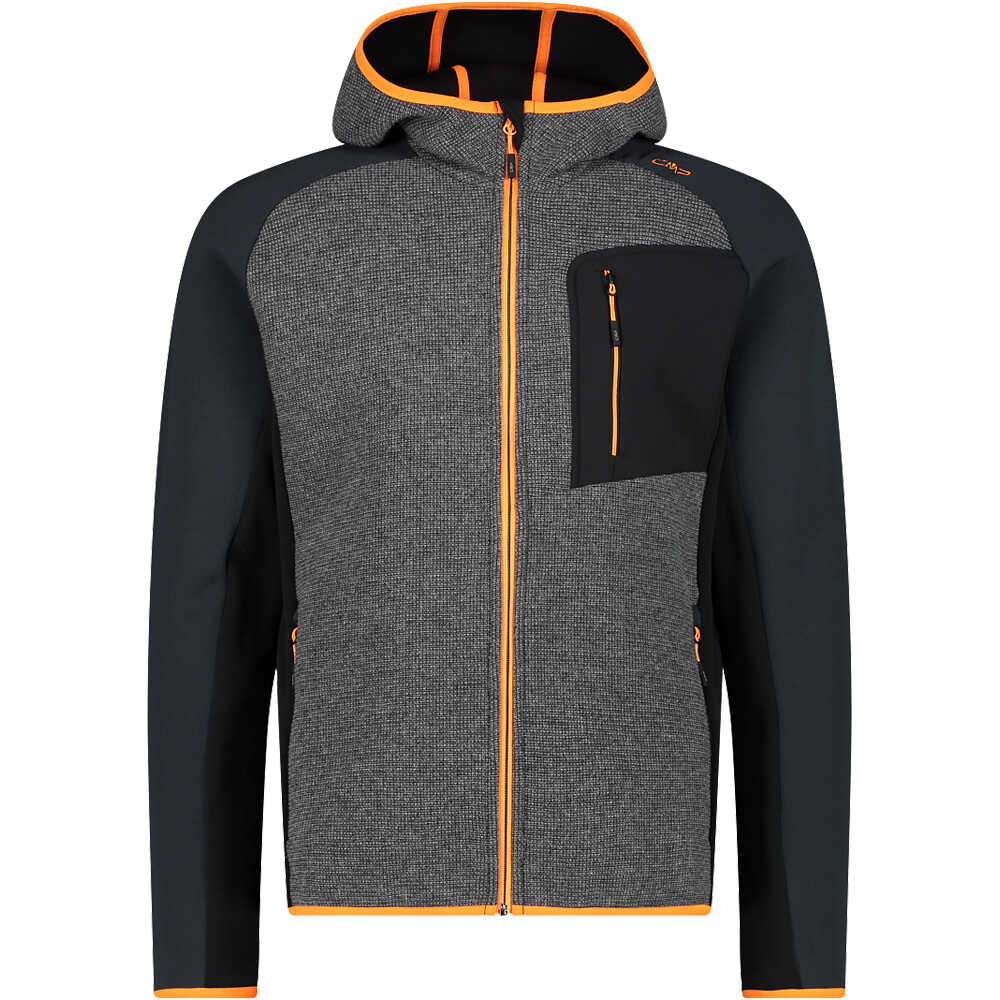 Cmp Hombre Gris Man Jacket Fix Hood Forro Polar 56