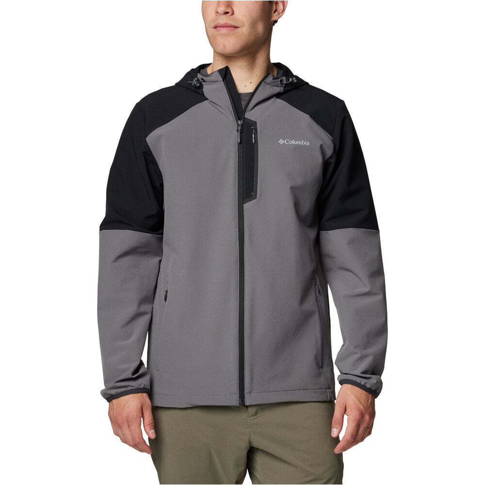 Tech softshell chaqueta softshell hombre Gris (L)