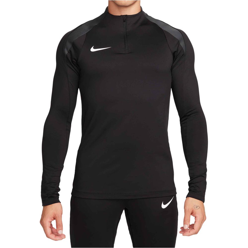 Dri-fit strike camisetas fútbol manga larga Negro (M)