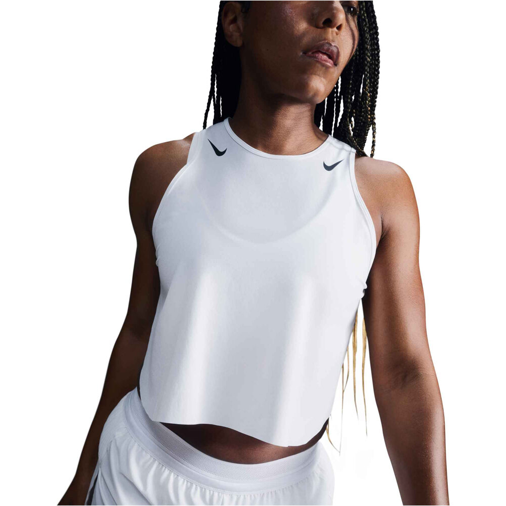 Dri-fit aeroswift camiseta técnica tirantes mujer Blanco (M)