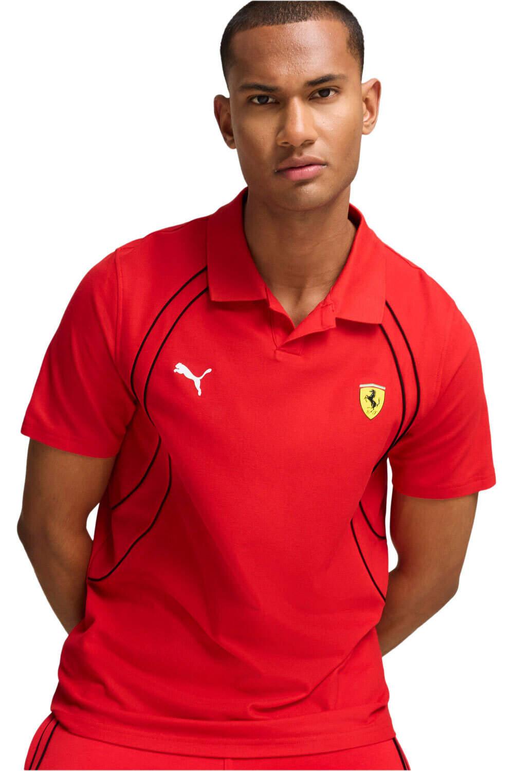 Ferrari race polo polo manga corta hombre Rojo (L)