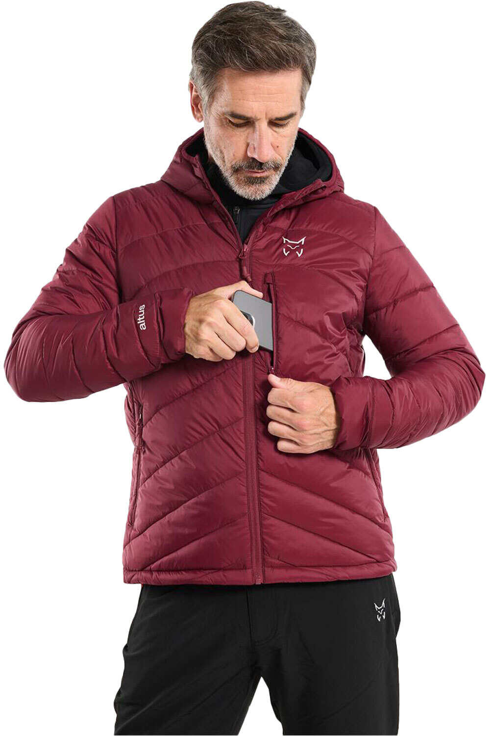 Elbrus j30 chaqueta outdoor hombre Granate (L)
