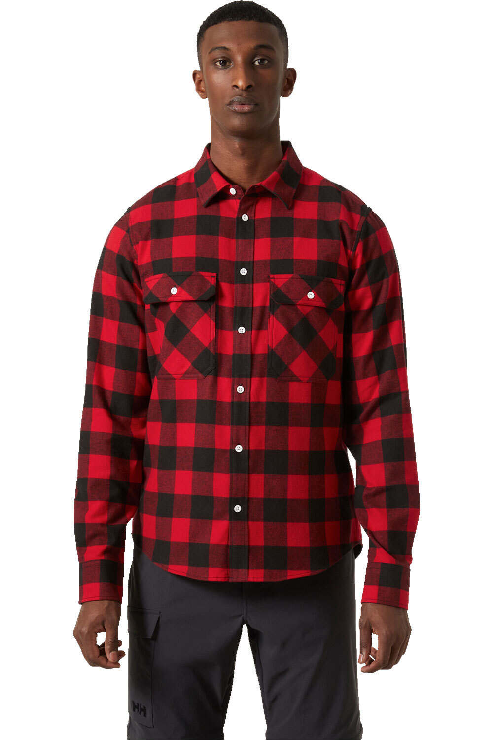 Lokka flannel camisa montaña manga larga hombre Rojo (XL)