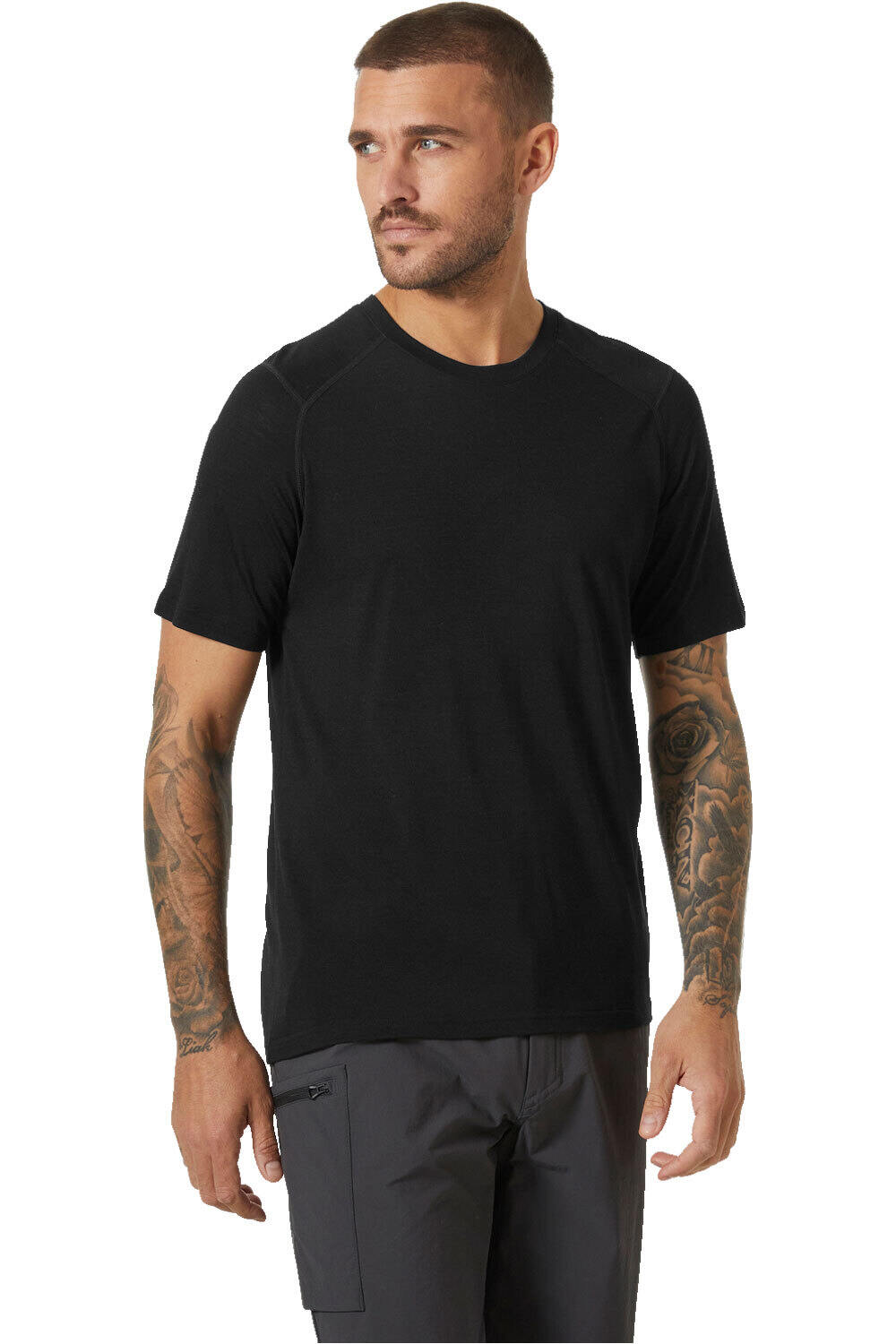 Durawool camiseta térmica manga corta hombre Negro (XXL)
