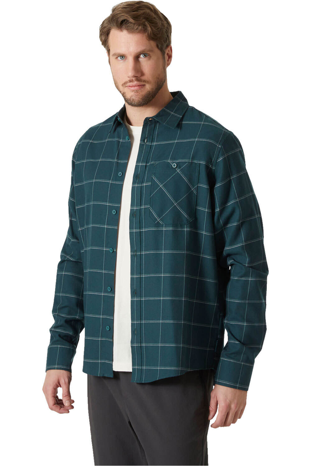 Aker flannel camisa montaña manga larga hombre Verde (L)