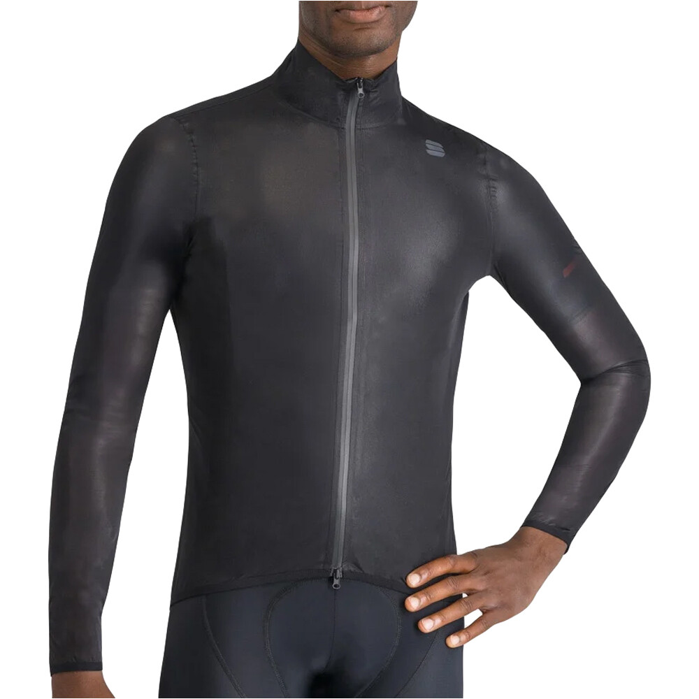 Aqua light chaqueta impermeable ciclismo hombre Negro (M)