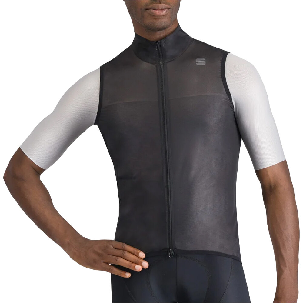 Light air chaleco ciclismo cortavientos Negro (XL)