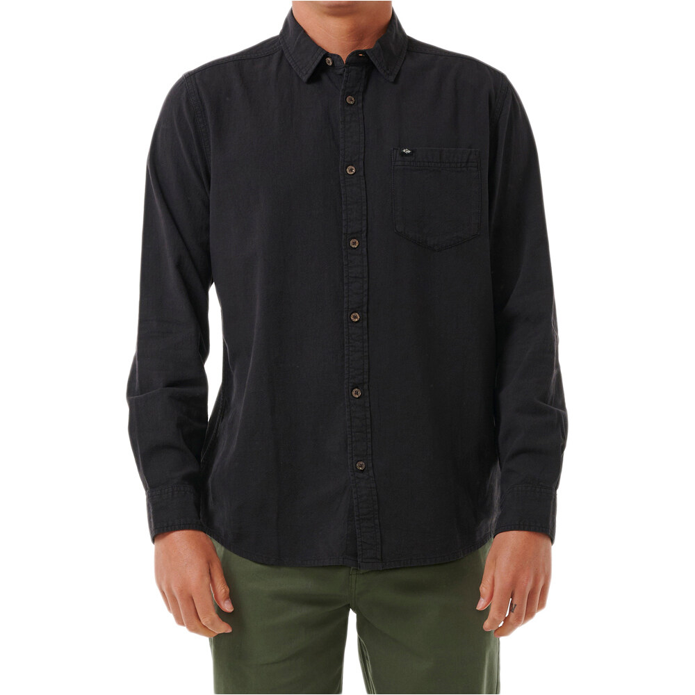 Classic surf camisa manga larga hombre Negro (S)