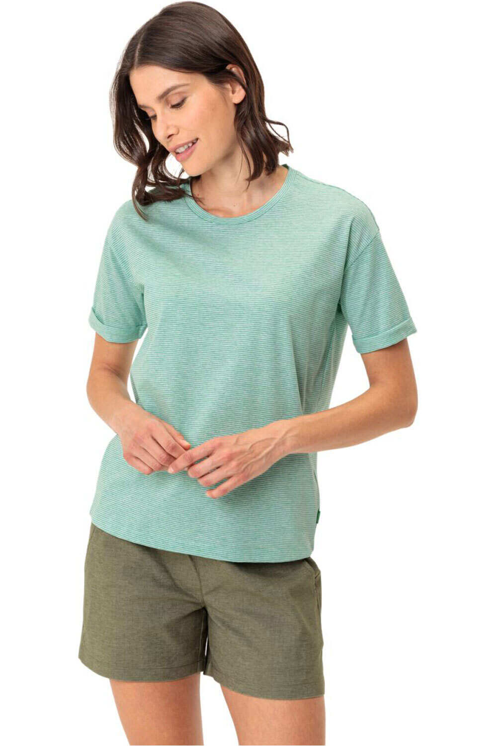 Mineo striped camiseta montaña manga corta mujer Verde (34)