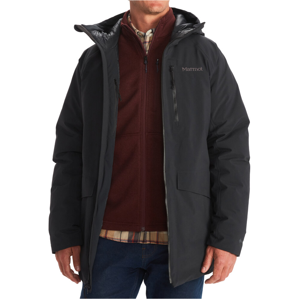 Oslo gore-tex chaqueta impermeable insulada hombre Negro (XL)