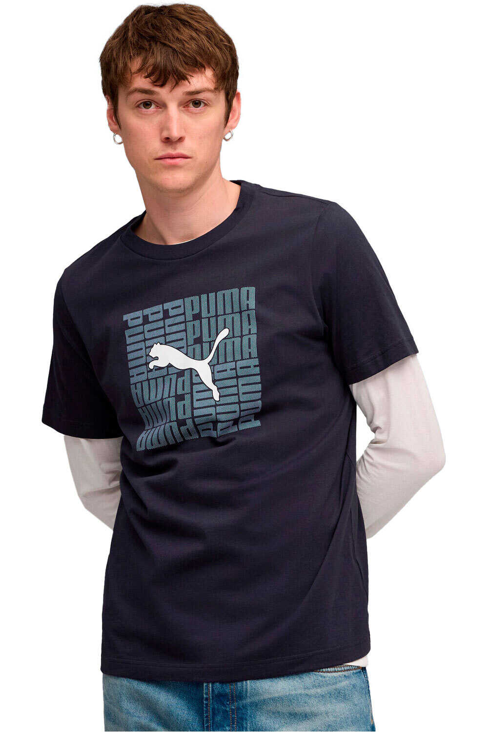 Graphic box camiseta manga corta hombre Marino