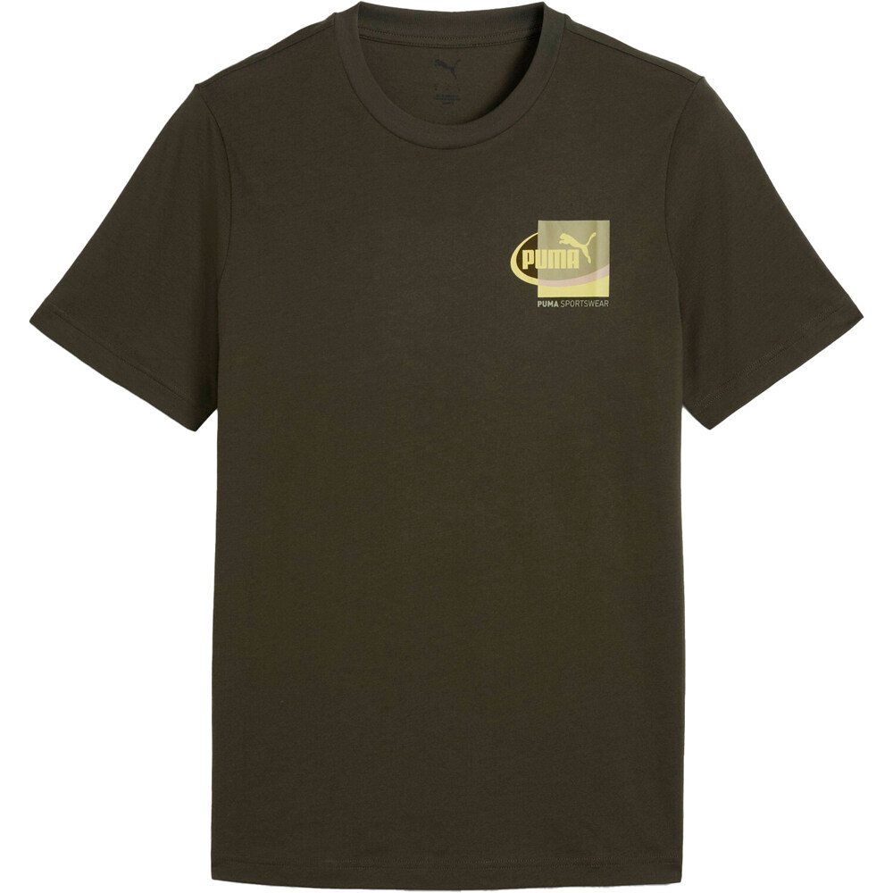 Graphic small box camiseta manga corta hombre Verde (M)