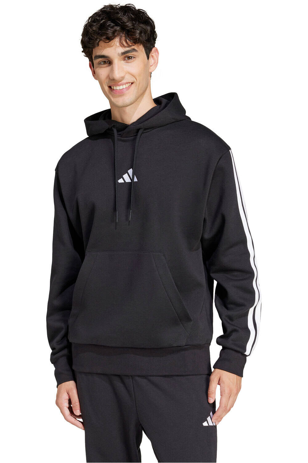 Essentials 3 stripes sudadera hombre Negro (XS)