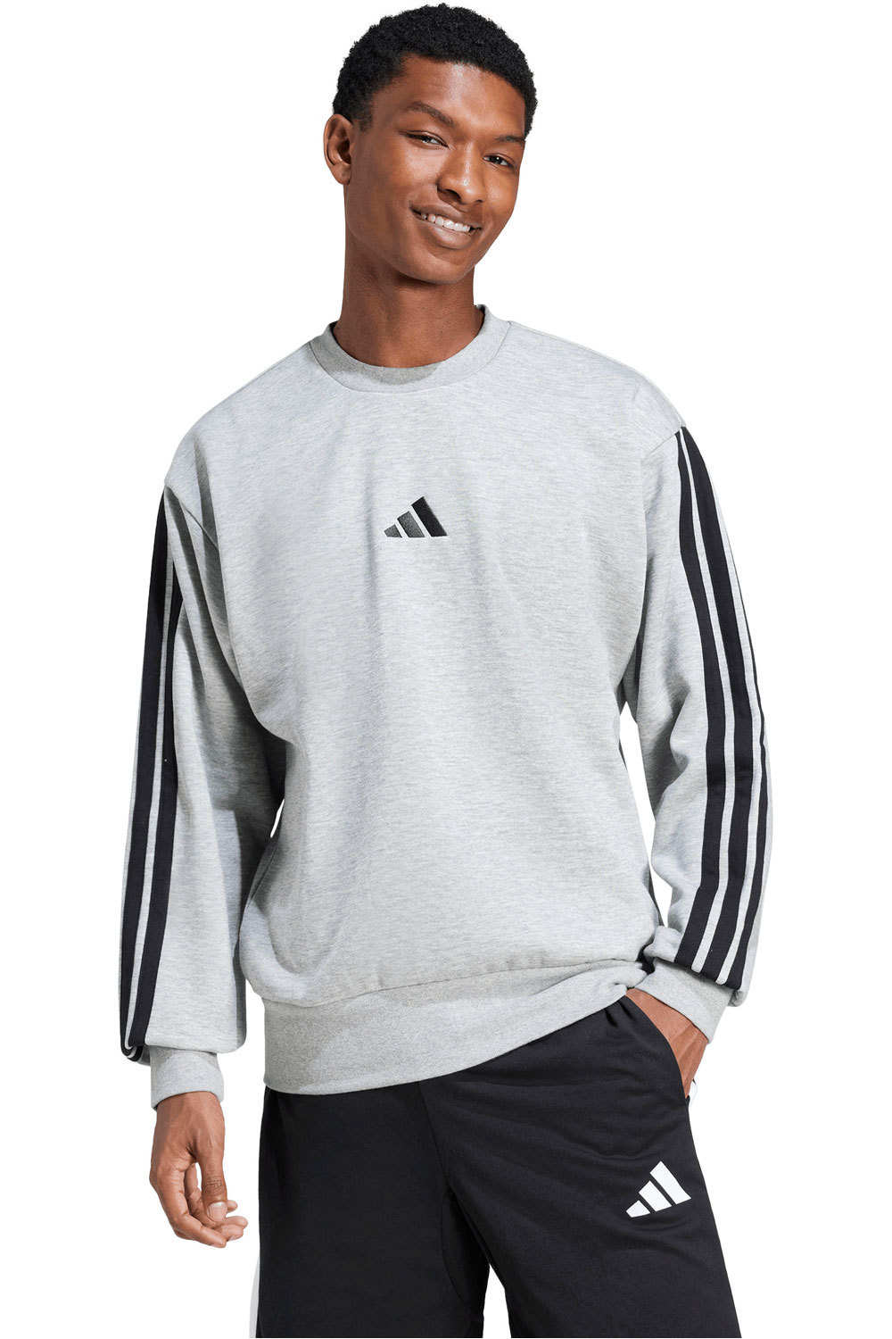 Essentials 3 stripes sudadera hombre Gris (M)