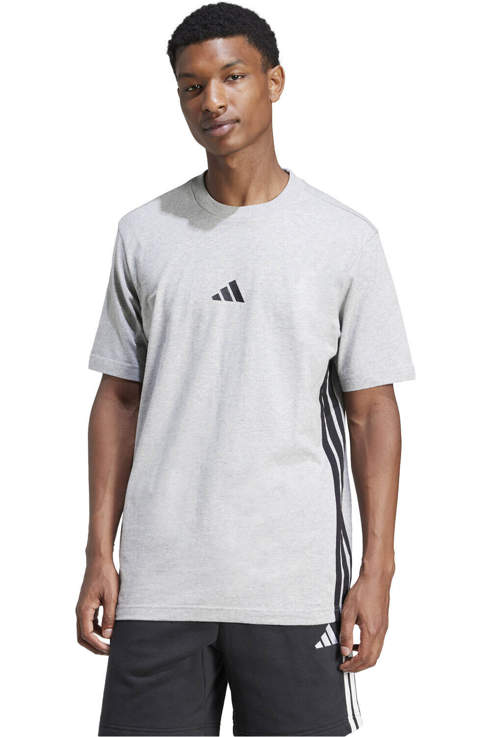 Essentials three stripes camiseta manga corta hombre Gris (XL)
