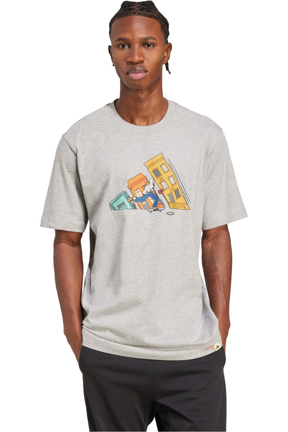 Ddl skate camiseta manga corta hombre Gris (M)