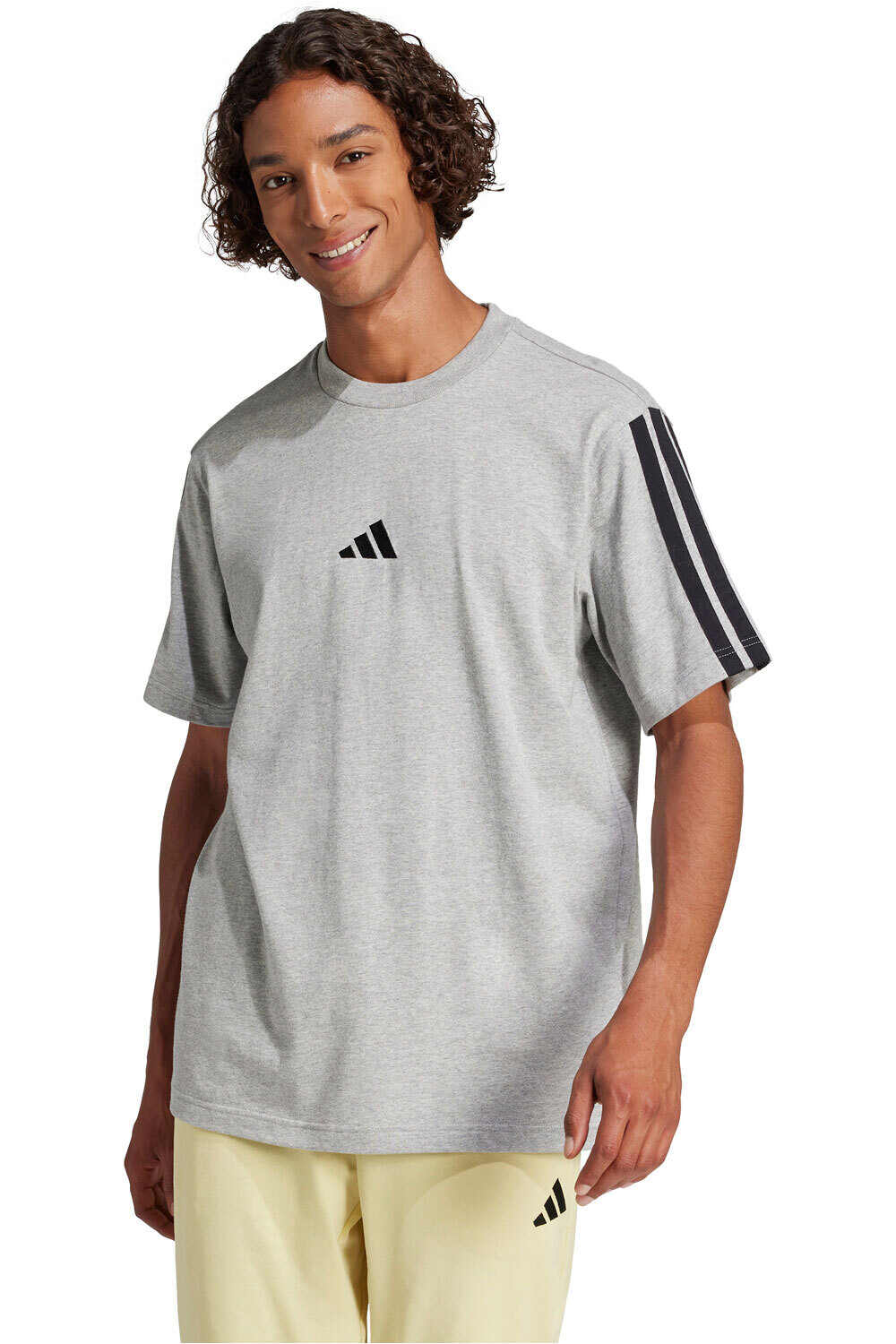 Essentials three stripes camiseta manga corta hombre Gris (L)