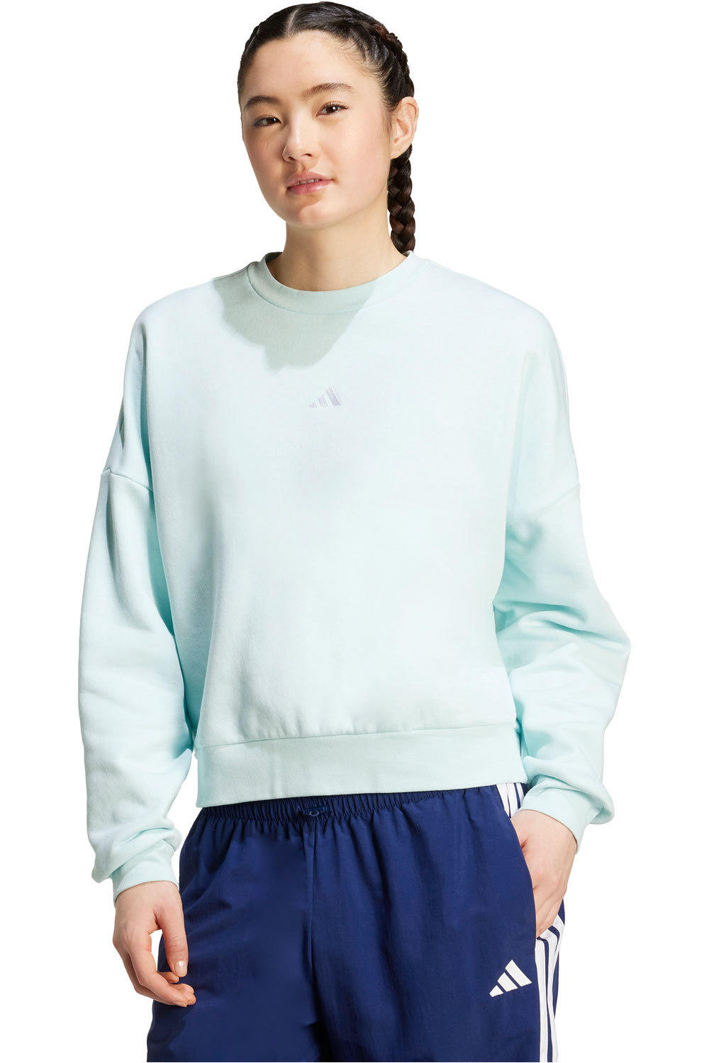 Essentials small logo sudadera mujer Verde (M)