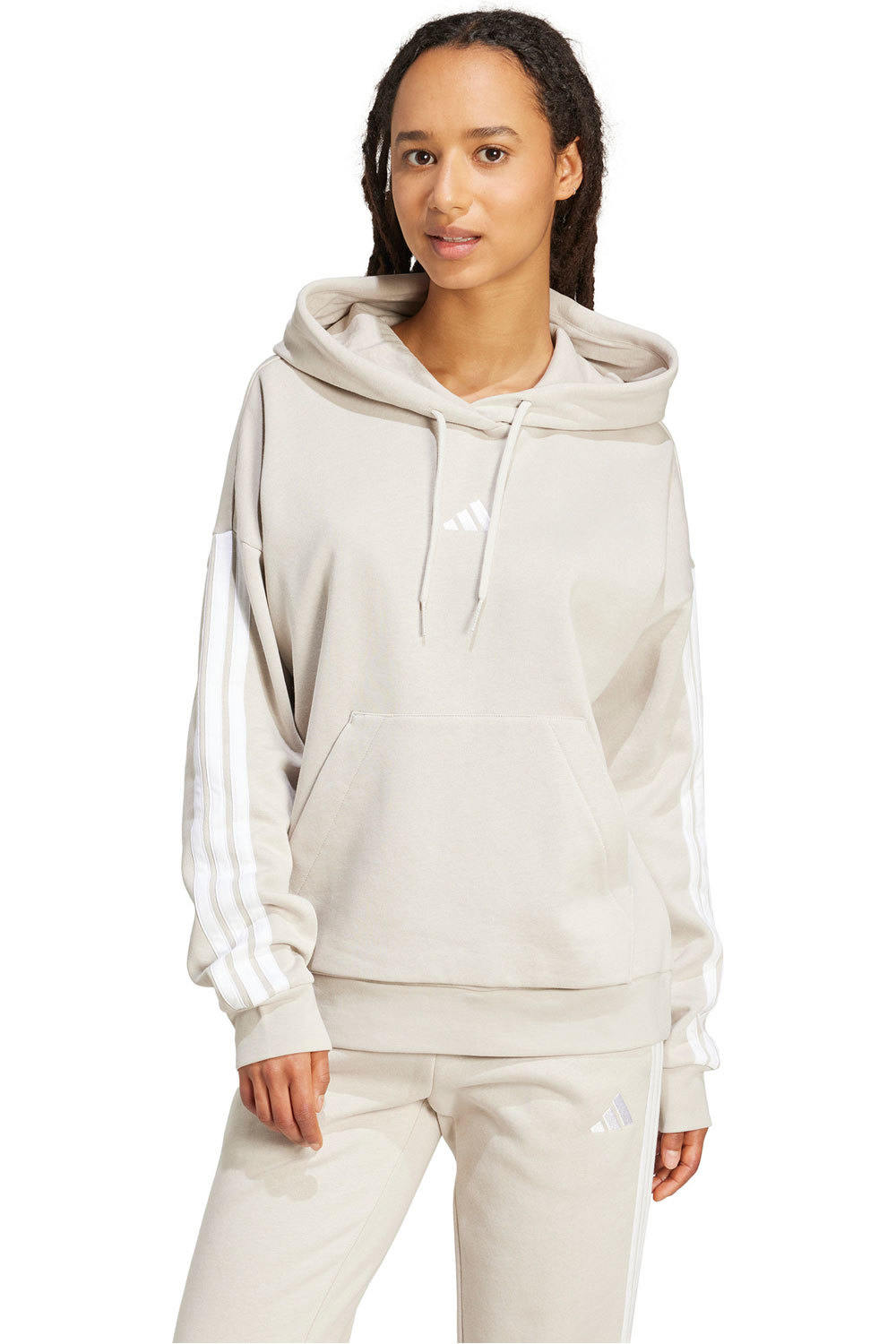 Essentials 3-stripes sudadera mujer Beige (XL)