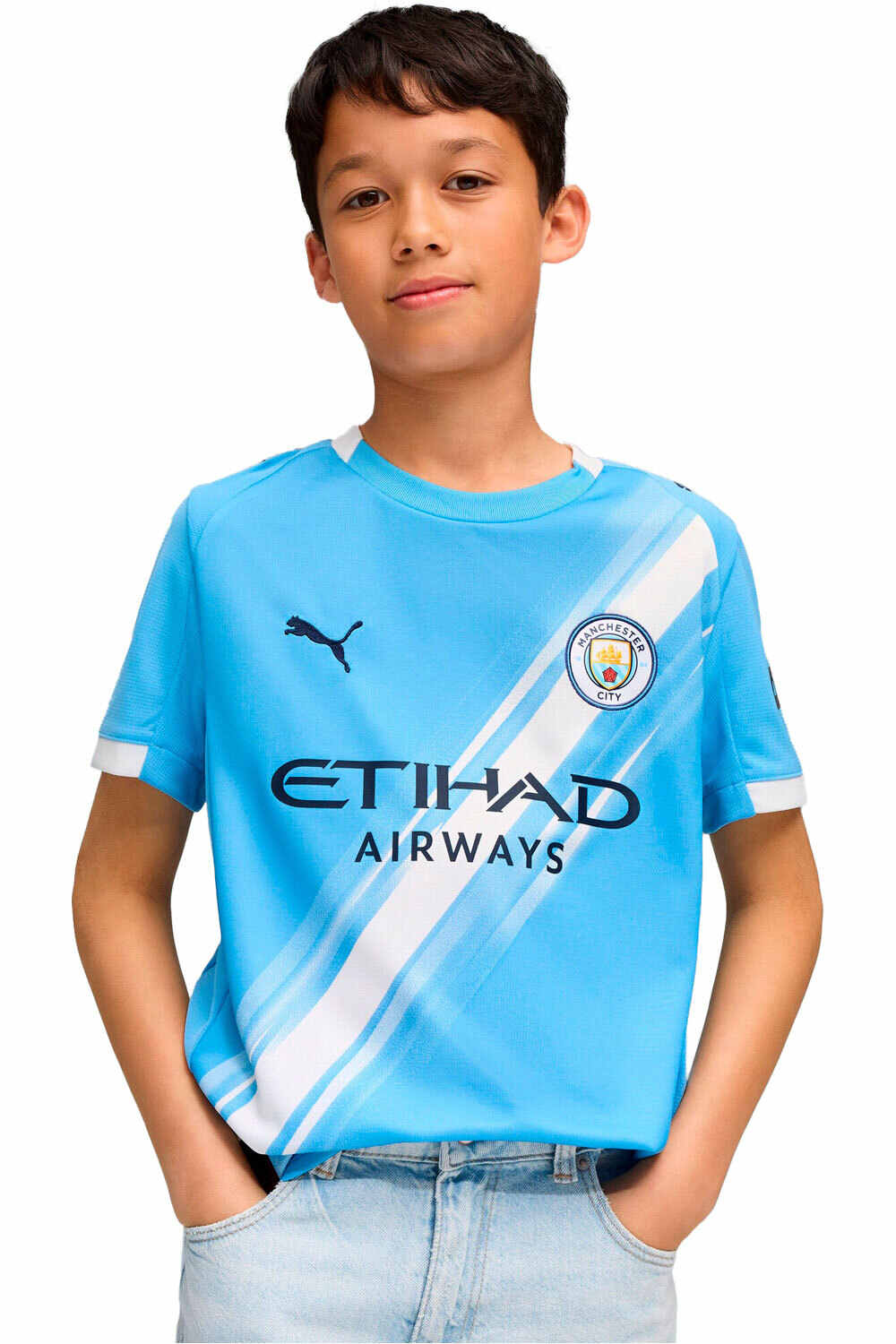 Puma manchester city 25/26 primera equipacion camiseta de fútbol oficiales niño
