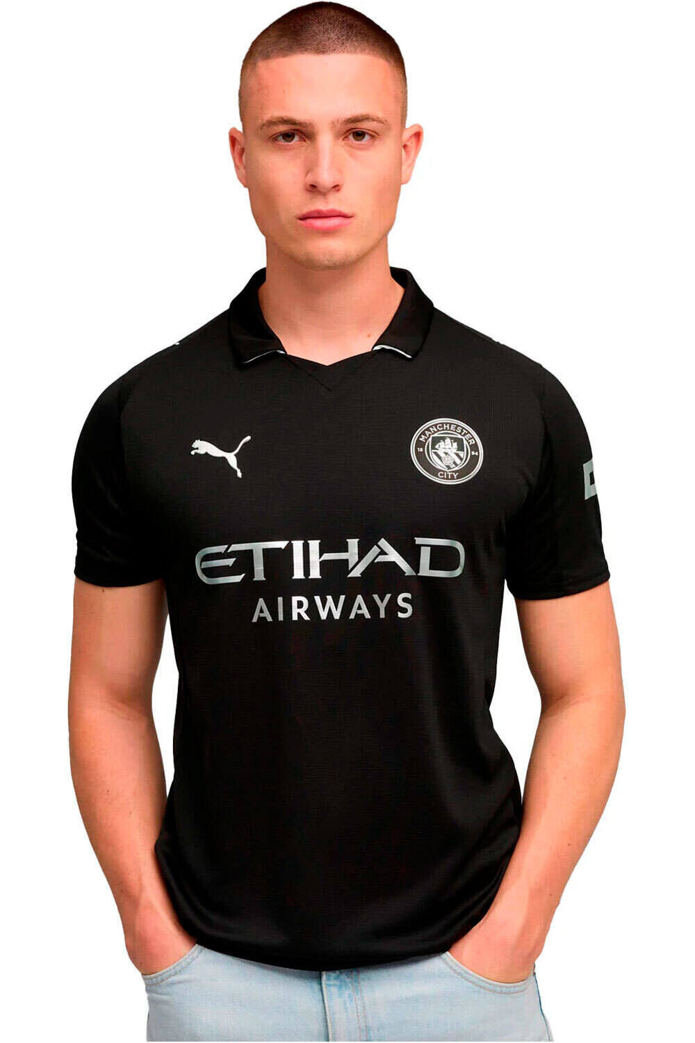 Manchester city 25/26 segunda equipacion camiseta de fútbol oficiales Negro (L)