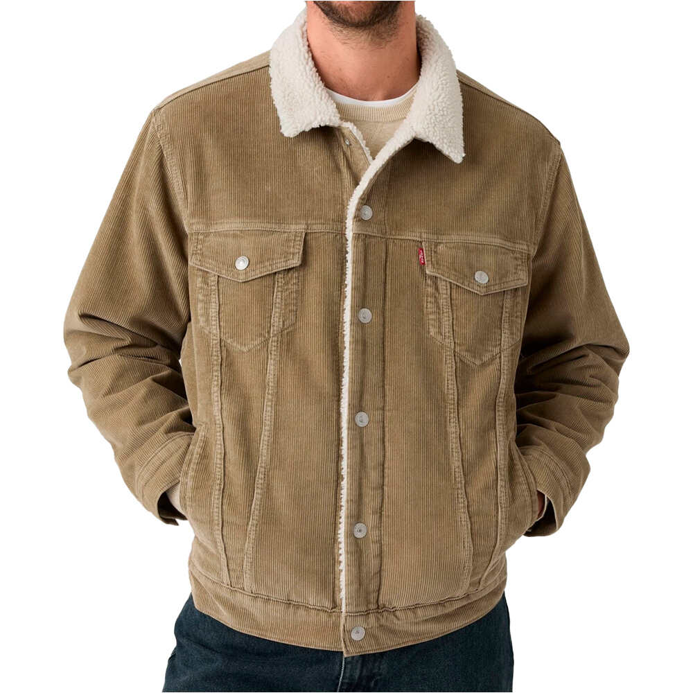 Relaxed fit sherpa trkr chaquetas hombre Beige