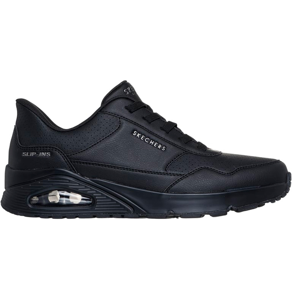 Uno-banksia luxe zapatilla moda hombre Negro (41)