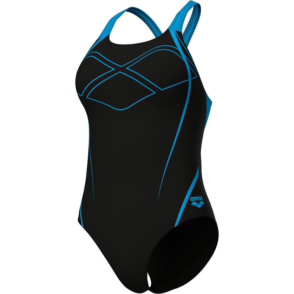 Graphic swim pro back bañador natación mujer Negro (40)